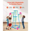 Kids Basketball Hoop, 4-Hoop Child Basketball Hoops, Portable Basketball Stand with Adjustable Heights and 3 Balls