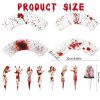 48 Pcs Halloween Cupcake Toppers Bloody Zombie