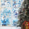 9 Sheets Christmas Window Clings Blue Theme