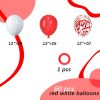 Red and White Latex Balloons, 60pcs 12 Inches, Wedding