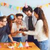Gray  Acrylic Happy Birthday Cake Topper Decoration