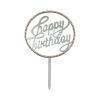 Gray  Acrylic Happy Birthday Cake Topper Decoration