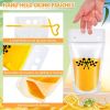 40Pcs Clear Drink Pouches with 100pcs For Smoothie Juice