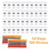 40Pcs Clear Drink Pouches with 100pcs For Smoothie Juice