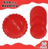 50 Pieces Red Paper Plates 7 Inch Red Scalloped Plates