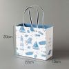Kraft Paper Gift Bags Boutique Bags Party Favor Bags, Blue