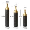 Black and Gold Metal Vase Set of 3 Floor Vases Wedding Decor