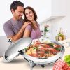 SOGA Stainless Steel Round Buffet Chafing Dish with Glass Top Lid