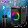 Portable Wireless Party Speaker with LED Light 2 Wireless Mics