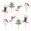 Disposable Cocktail Picks Cupcake Stick Decorative Christmas Party