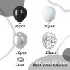 Black and Silver Balloons, Black White Silver Confetti Balloons