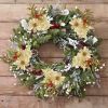 Artificial Berry Picks Branches Golden Christmas Flower Wreath