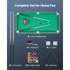 Folding Pool Table, 4.5 ft Portable Billiards Tables, Foldable Space-Saving Entertainment Game Set Includes Ball, Cue, Rack, Chalk, Brush
