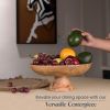 Wooden Fruit Bowl Large Serving Platter for Dessert Round Shaped Serving Bowl for Cake Snacks Acacia Wood Bowls for Centrepiece Wedding Natural 12 x2