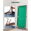 Folding Pool Table, 4.5 ft Portable Billiards Tables, Foldable Space-Saving Entertainment Game Set Includes Ball, Cue, Rack, Chalk, Brush