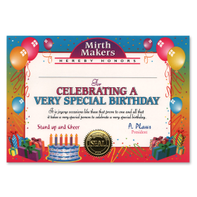 Themed Certificates (Design: Very Special Birthday)