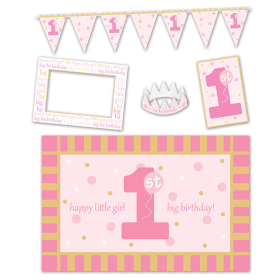 Party & Decorating Kits (For Multiple Themes) (Design: Girl 1st Birthday High Chair Decorating Kit)
