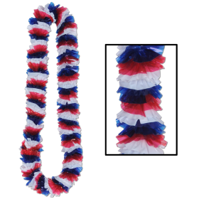 Poly Leis(Multiple Themed Designs Available) (Design: Soft-Twist Patriotic Poly Leis)