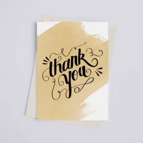 Thank You Watercolor - Greeting Card (size: Pack of 1)