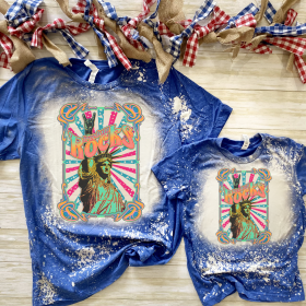 Freedom Rocks Bleached Shirt - 4th of July Shirt (Color: Blue, size: small)