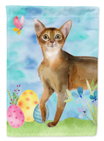 Easter Eggs Dog Art Flag Canvas (Color: Abyssinian, size: 28 x 40)