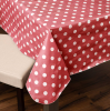 55"x94" PEVA Vinyl Polka Dots Tablecloth w/ Flannel Backing