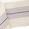 Cream And Blue Striped Cotton Tablecloth, Napkins Set