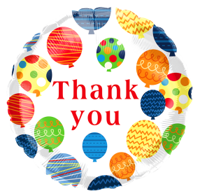 Thank You Mylar Balloon (Color: 110901, size: 18")