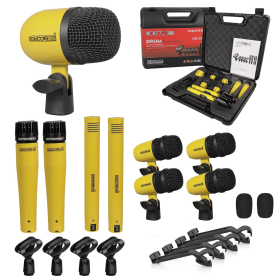 9 Piece Drum Microphone Set (Color: Yellow)