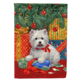 Easter/Christmas Themed Flag Canvas (Color: Westie Christmas Packages, size: 28 x 40)