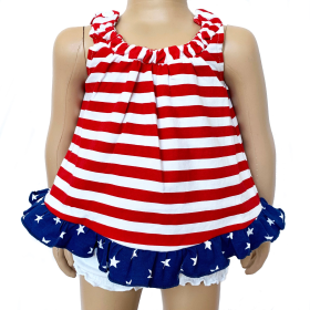 AnnLoren Baby and Big Girls 4th of July Swing Tank Top (size: 12-18 Mo)