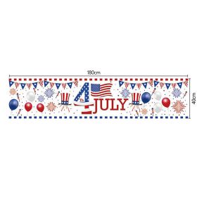 1pc 180*40cm Happy 4th of July Banner Outdoor  Flag (Color: ID05 1pc)