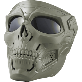 Skull Mask Full Face Tactical Masks For CS Survival Games (Color: Green+Gray-Lens)