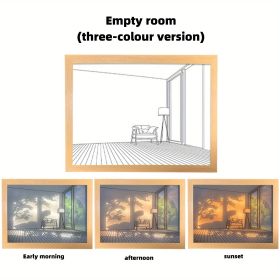 3D Papercut Night Light, Creative Light Painting Wall Hanging Decoration (Style: Empty House, size: Large Size)