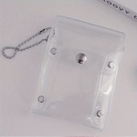 Transparent Glitter Card Holder, Mini Snap Button (Color: 1pc Transparent Card Holder + Bead Chain)