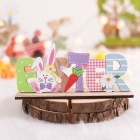 1pc Easter Bunny Gnome & Letter Design Ornament (Color: Home Decor - Easter)