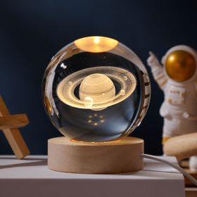 Creative Crystal Ball Decoration; Desktop Night Light Night Light Birthday Gifts (Items: 8cm Saturn)