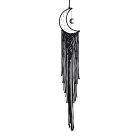 Black Moon Decor Dream Catcher; Hanging Dream Catcher; Wall Decor (Color: BLACK)