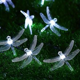 Solar Dragonfly String Lights Waterproof 20 LEDs (Color: White light)