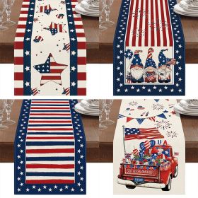 Rectangle Linen Blend Striped Table Runners (Color: 03, size: 33*183cm)