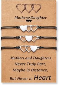 Desimtion Mothers Day Gifts; Mother Daughter Bracelets (Style: 3-Heart)