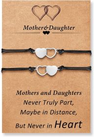 Desimtion Mothers Day Gifts; Mother Daughter Bracelets (Style: 2-Heart)