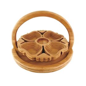 Bamboo Foldable Fruit Storage Gift Basket (Color: apple)