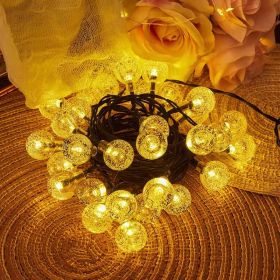 39ft 100 Big Bulb Solar Crystal Ball; Bubble Light String (Color: Warm Light, size: 39 feet 100 lights)