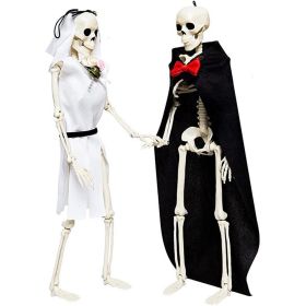 Halloween Skeletons 2 Pcs, Posable Joints Skeletons Decoration (Color: Q2)