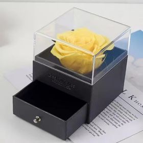 Preserved Real Rose Eternal Handmade Preserved Rose (Color: Yellow)