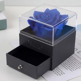 Preserved Real Rose Eternal Handmade Preserved Rose (Color: Blue)