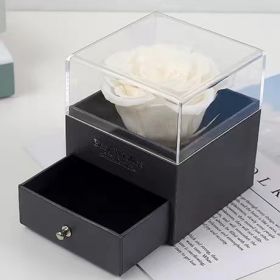 Preserved Real Rose Eternal Handmade Preserved Rose (Color: White)