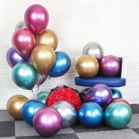 10 Inch Metallic Balloon Chrome Metal Ball Pearl Latex Balloon (Color: Champagne gold, size: 10PCS&10inch)
