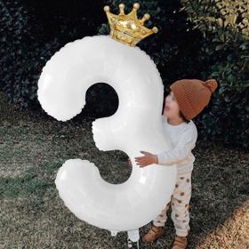 Gold Crown Number Foil Balloon Party Wedding (Color: gold 6)